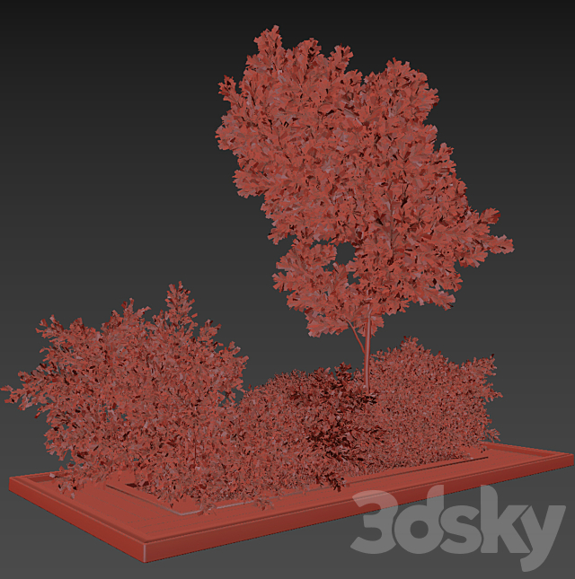 Garden set bush and Tree_Set01 3DS Max Model - thumbnail 4