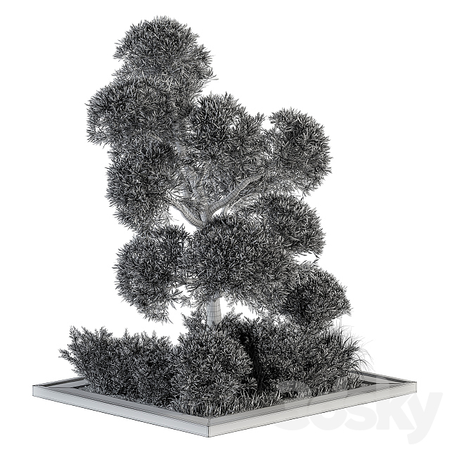 Garden set Tree and Bush – Garden Set 16 3DSMax File - thumbnail 5