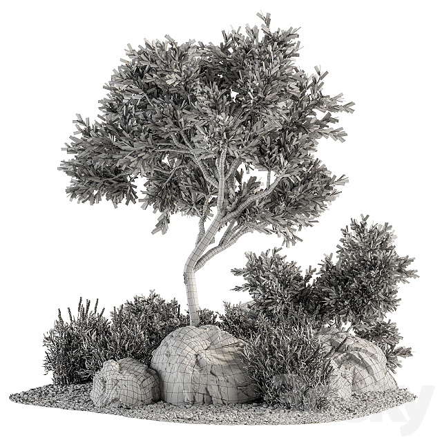 Garden set Tree and Bush – Garden Set 18 3DSMax File - thumbnail 4