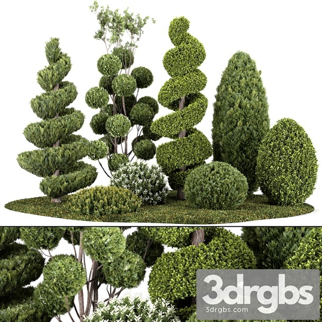 Group Outdoor Plants Hedges 3dsmax Download - thumbnail 1