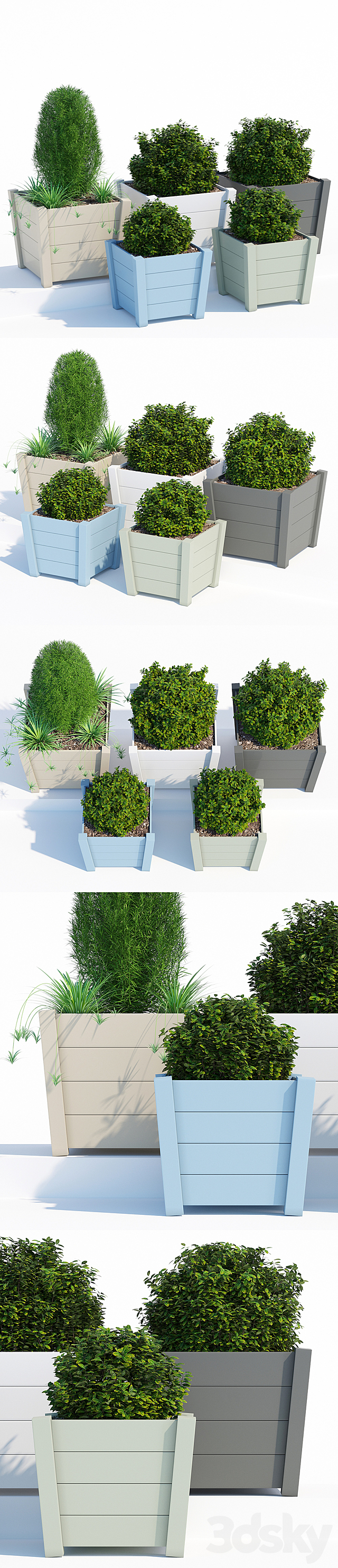 Hardwood planters 2 3DS Max Model - thumbnail 2