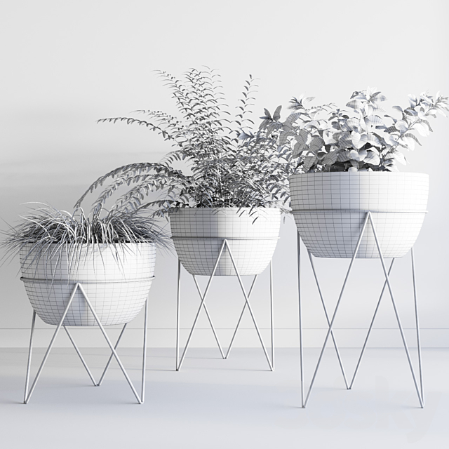 Iris planter with chevron stand 3ds Max - thumbnail 2