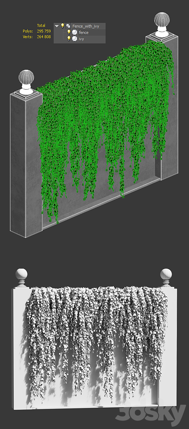 Ivy for the fence 3ds Max - thumbnail 3