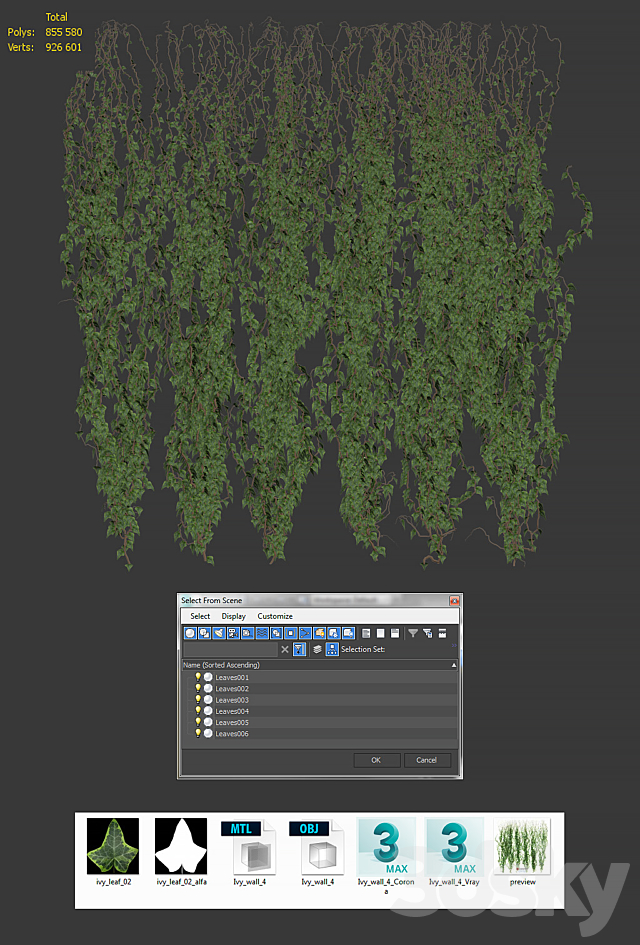 Ivy Wall 3DSMax File - thumbnail 3