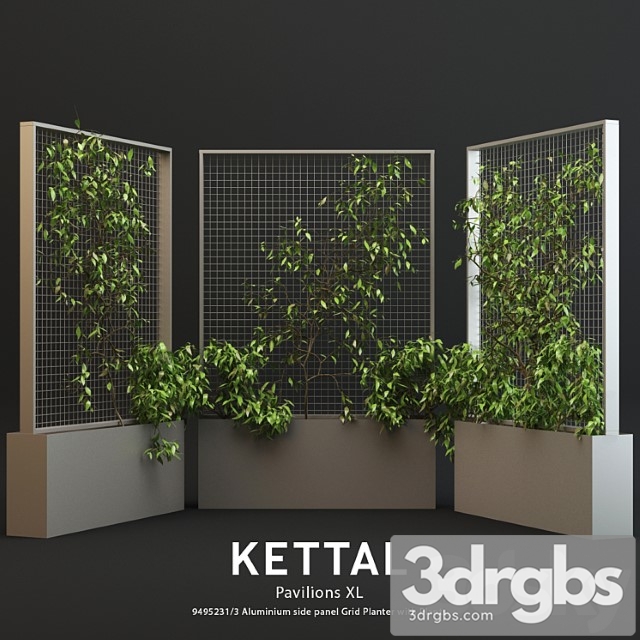 Kettal Pavilion XL Planter With Plants 3dsmax Download - thumbnail 1