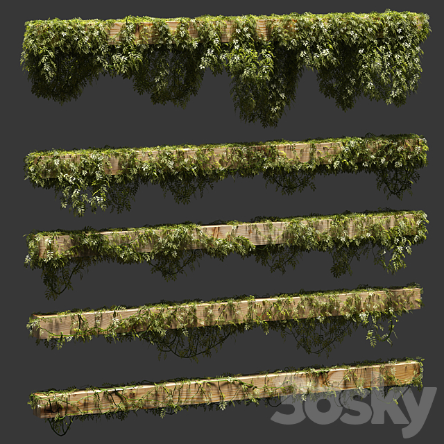 Leaves for beams. 5 models 3DSMax File - thumbnail 1