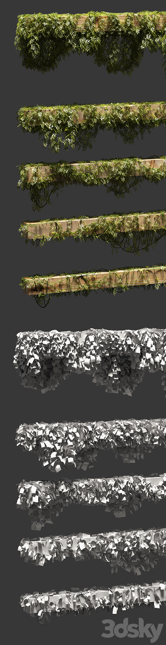 Leaves for beams. 5 models 3DSMax File - thumbnail 2