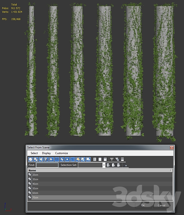 Leaves for columns. 6 sizes 3DSMax File - thumbnail 3