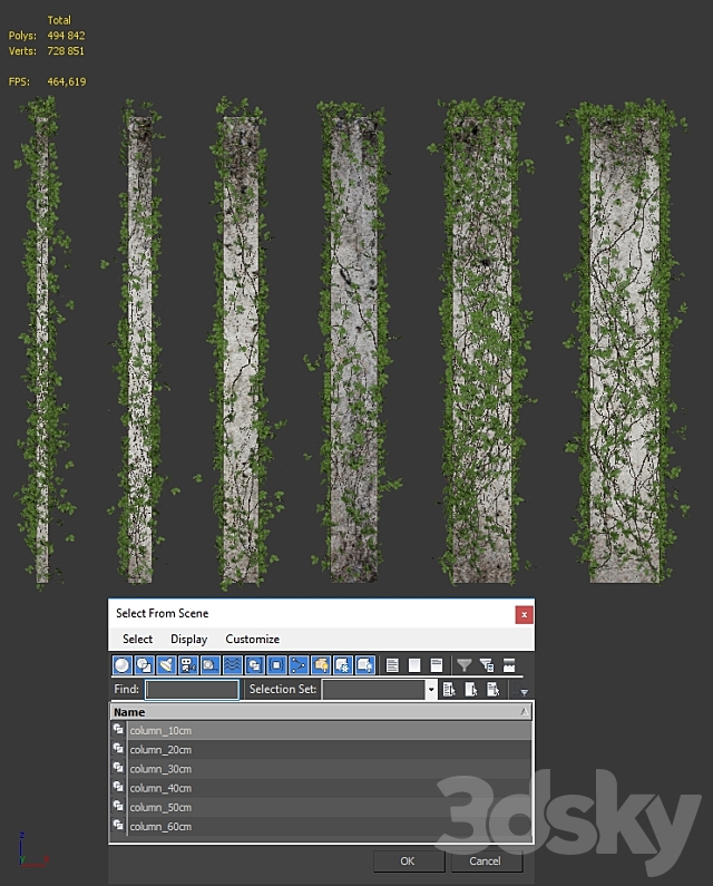 Leaves for square columns. 6 sizes 3DSMax File - thumbnail 3