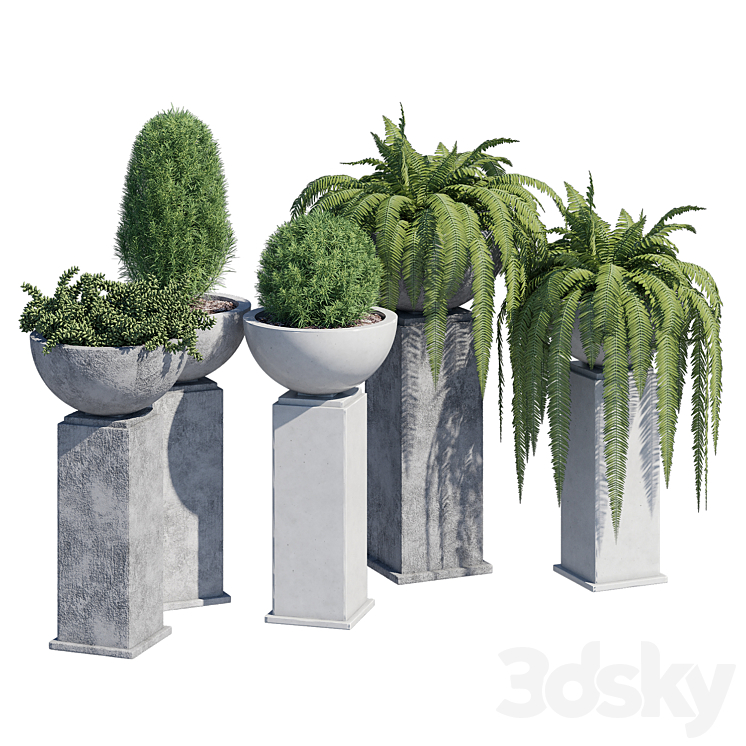 Modern planter 3DS Max Model - thumbnail 3