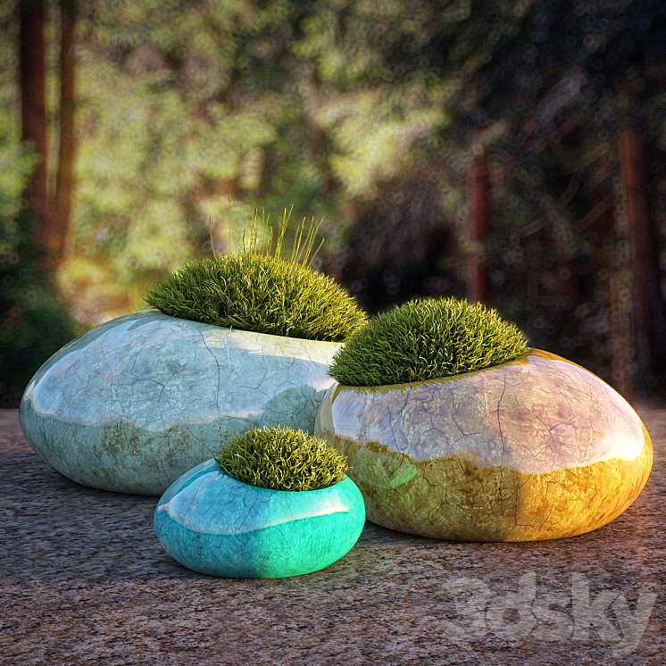 moss rocks 3DS Max - thumbnail 2