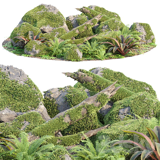 Mossy Garden Asset collection vol 156 3ds Max - thumbnail 1