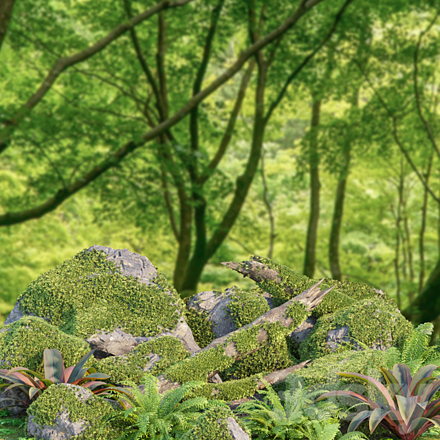 Mossy Garden Asset collection vol 156 3ds Max - thumbnail 3