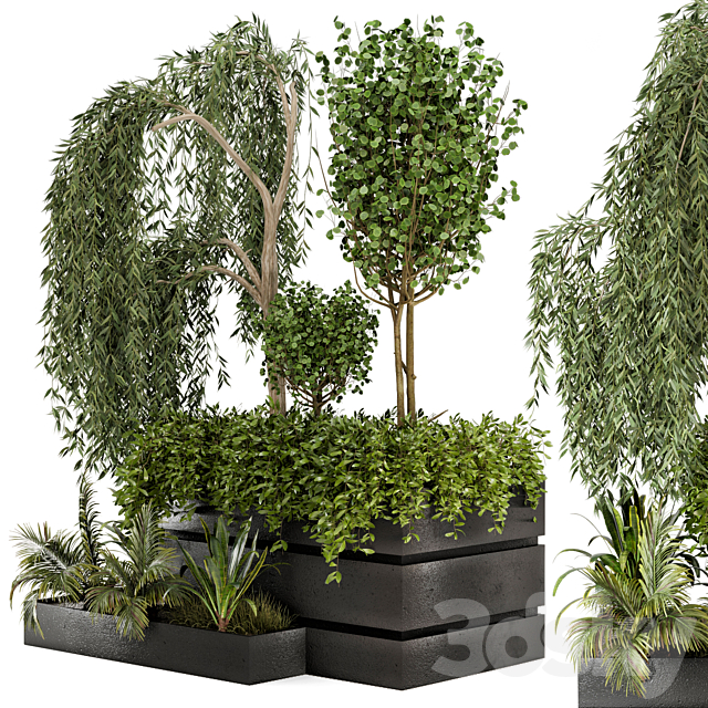 Outdoor Garden set bush and Tree – Garden Set 48 3DSMax File - thumbnail 1