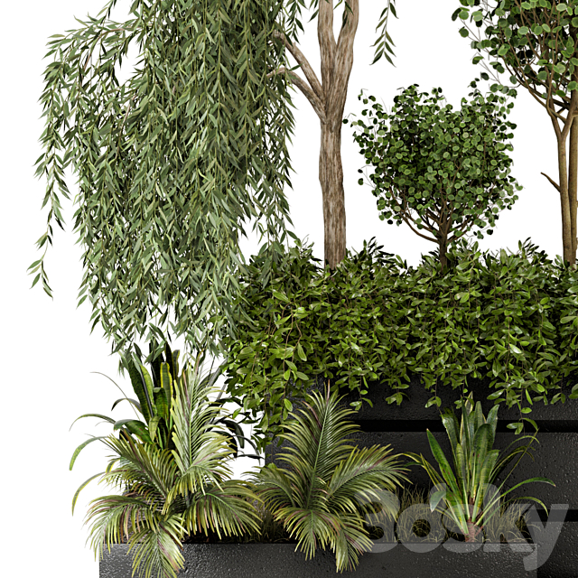 Outdoor Garden set bush and Tree – Garden Set 48 3DSMax File - thumbnail 4