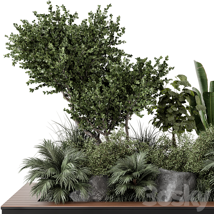 Outdoor Garden set bush and Tree – Garden Set 637 3DS Max - thumbnail 2