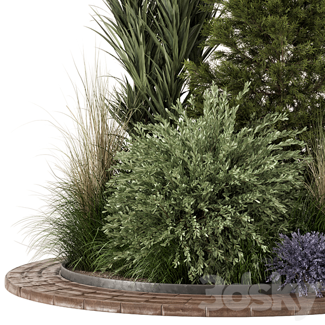 Outdoor Garden set bush and Tree – Garden Set 656 3ds Max - thumbnail 2