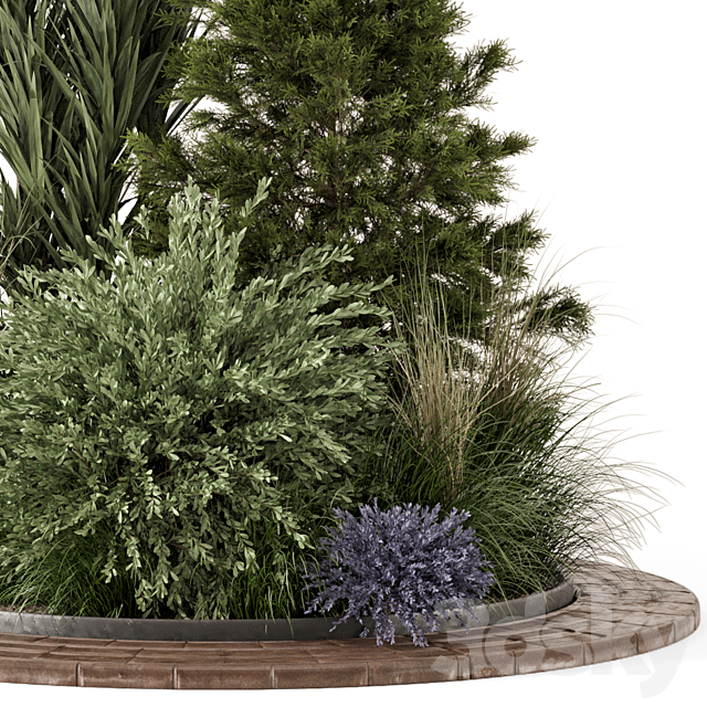 Outdoor Garden set bush and Tree – Garden Set 656 3ds Max - thumbnail 3