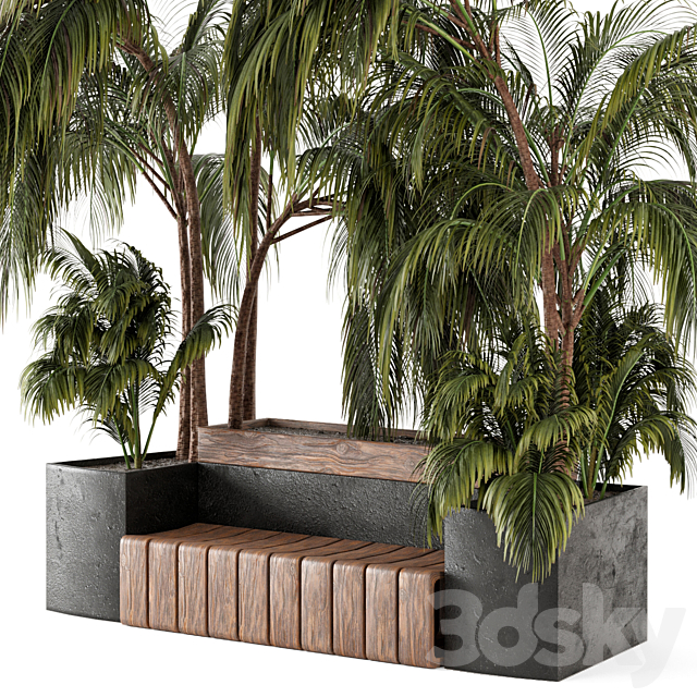 Outdoor Garden set bush and Tree – Garden Set 76 3ds Max - thumbnail 3