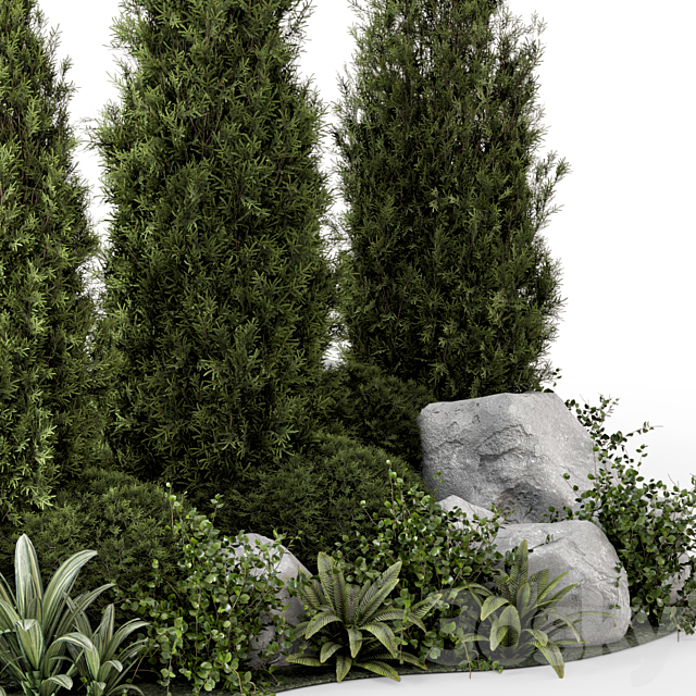 Outdoor Garden Set Bush and Tree – Garden Set 846 3DS Max Model - thumbnail 3