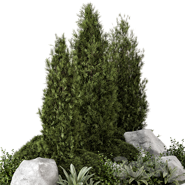 Outdoor Garden Set Bush and Tree – Garden Set 846 3DS Max Model - thumbnail 4