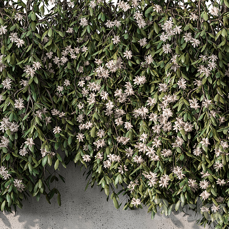 Outdoor Hanging Plants with White Flower – Set 390 3DS Max - thumbnail 2