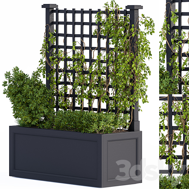 Outdoor Plant Box Black 3ds Max - thumbnail 1