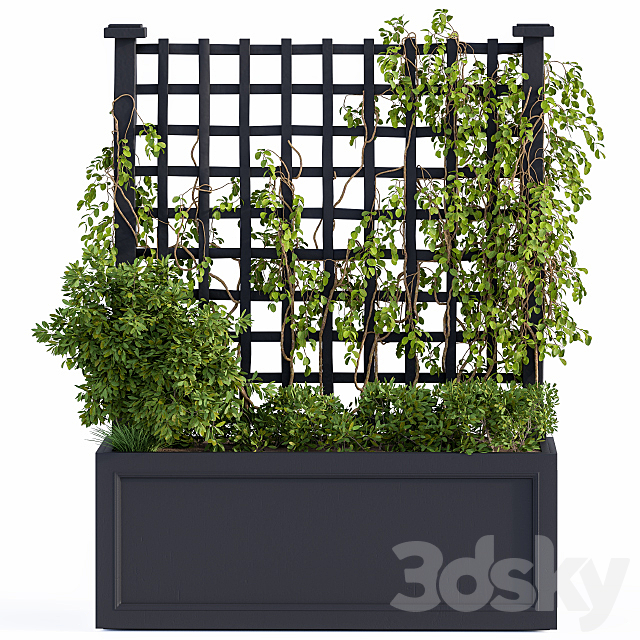 Outdoor Plant Box Black 3ds Max - thumbnail 2