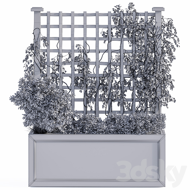 Outdoor Plant Box Black 3ds Max - thumbnail 3