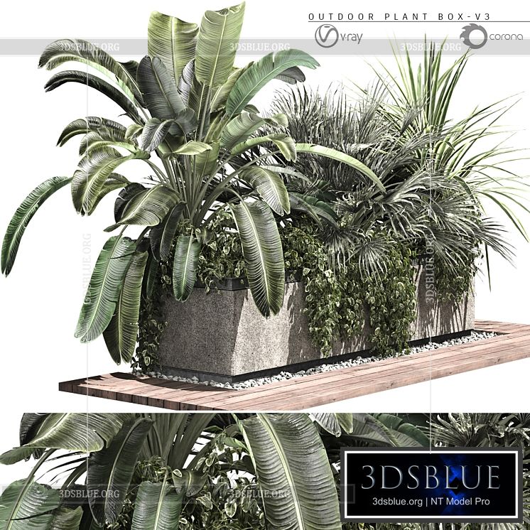 OUTDOOR PLANT BOX-V3 3DS Max - thumbnail 3