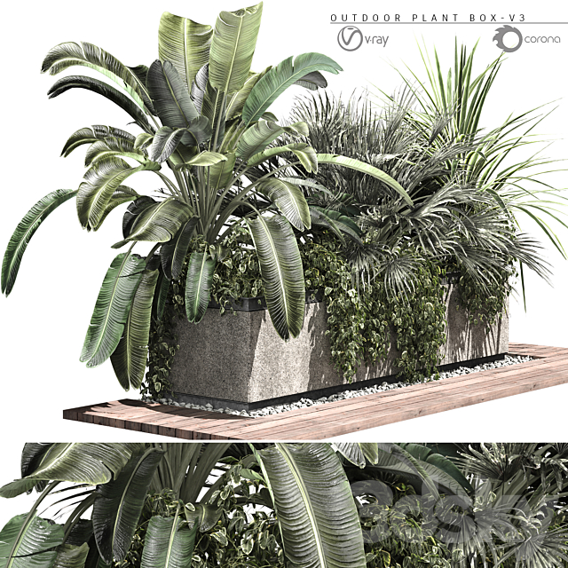 OUTDOOR PLANT BOX-V3 3DS Max Model - thumbnail 1