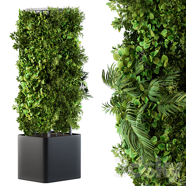 Outdoor Plant Box – Vertical Garden 02 3DSMax File - thumbnail 2