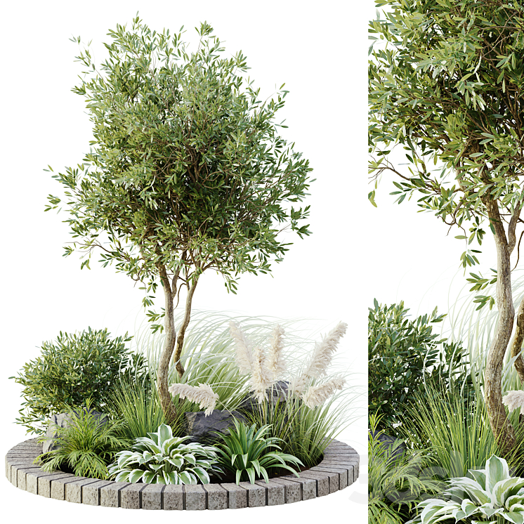 outdoor plant set 05 3DS Max - thumbnail 1