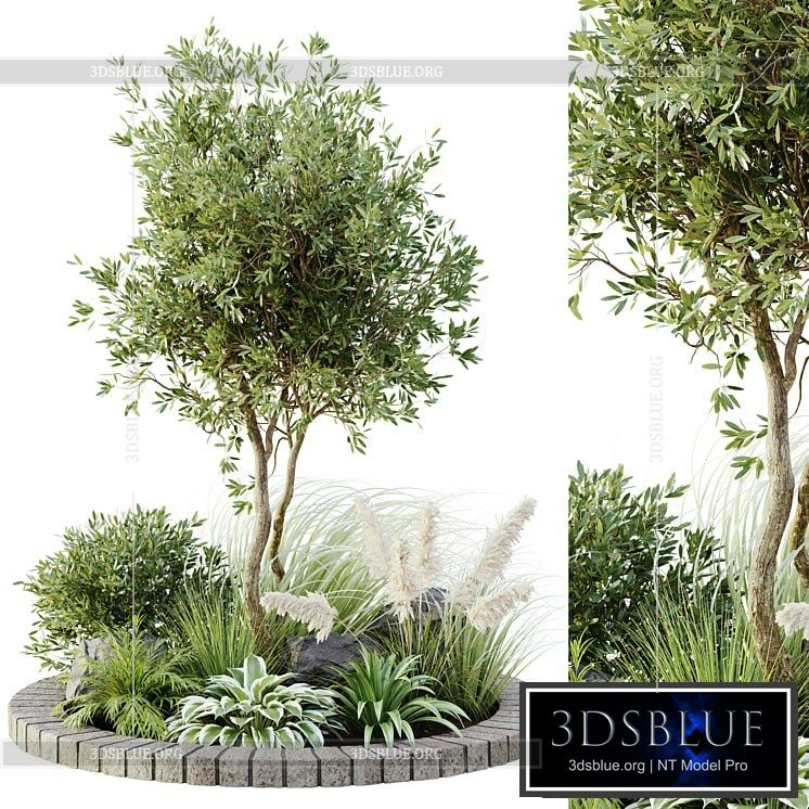 outdoor plant set 05 3DS Max - thumbnail 3