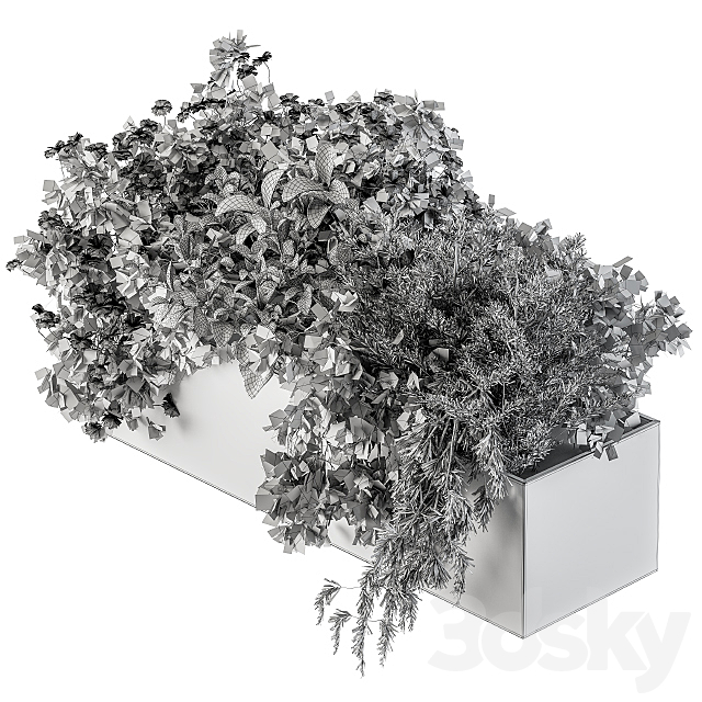 Outdoor Plant Set 208 – Plant Box Blue Flower 3DSMax File - thumbnail 6