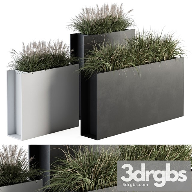 Outdoor Plant Set 288 Grass In Plant Box 3dsmax Download - thumbnail 1