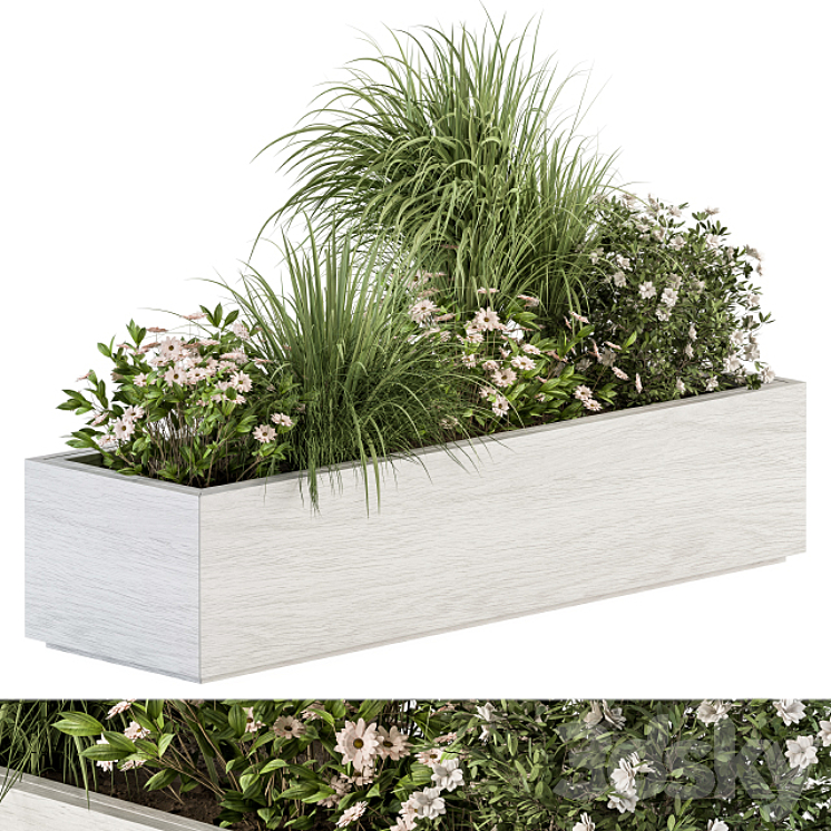 Outdoor Plant Set 290 – Plant Box 3DS Max Model - thumbnail 1