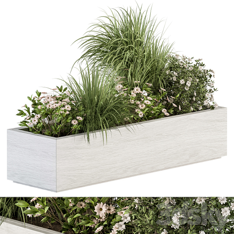 Outdoor Plant Set 290 – Plant Box 3DS Max - thumbnail 1