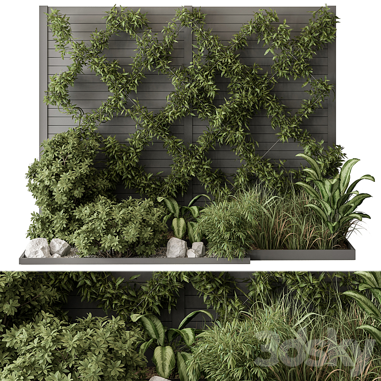 Outdoor Plant Set 429- Ivy on Wall 3DS Max Model - thumbnail 1