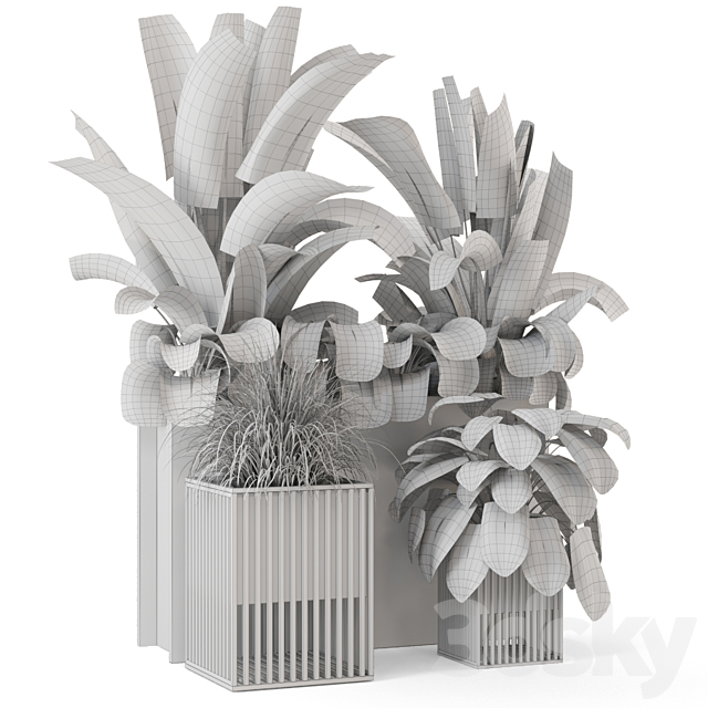 Outdoor Plants Bush in Metal Pot – Set 1074 3DS Max Model - thumbnail 7