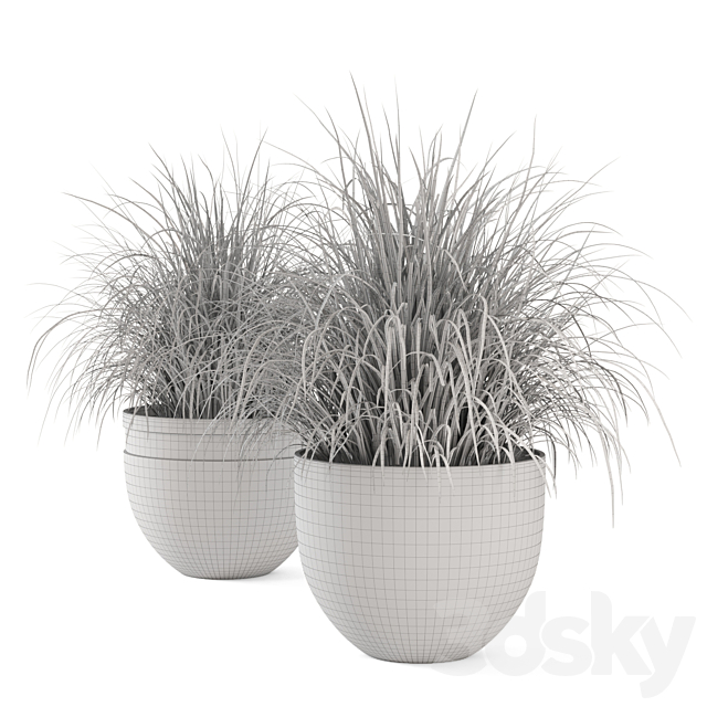 Outdoor Plants Bush in rusty Concrete Pot – Set 186 3DSMax File - thumbnail 7