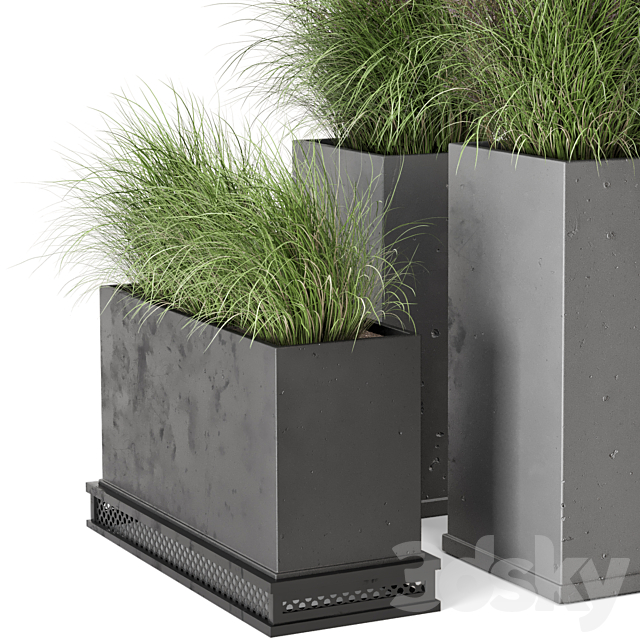 Outdoor Plants Bush in rusty Concrete Pot – Set 665 3DSMax File - thumbnail 6