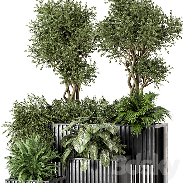 Outdoor Plants in Metal Pots – Set 802 3ds Max - thumbnail 3