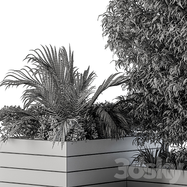 Outdoor Plants L Type Box 3DS Max Model - thumbnail 4