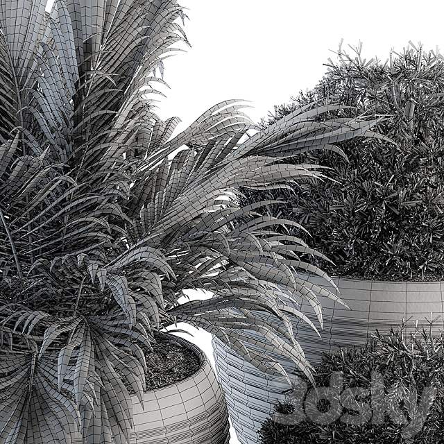 Outdoor Plants tree in Concrete Pot – Set 104 3DS Max Model - thumbnail 5