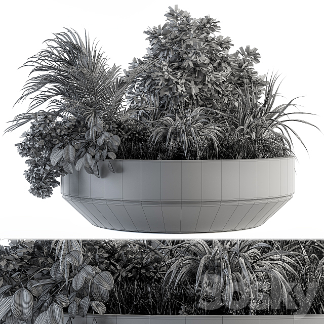 Outdoor Plants tree in Concrete Pot – Set 144 3DS Max Model - thumbnail 5