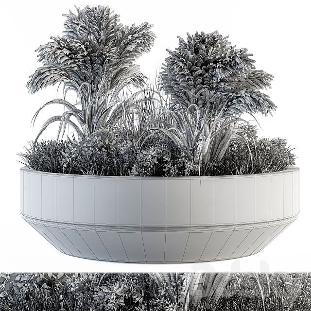 Outdoor Plants tree in Concrete Pot – Set 147 3DSMax File - thumbnail 5