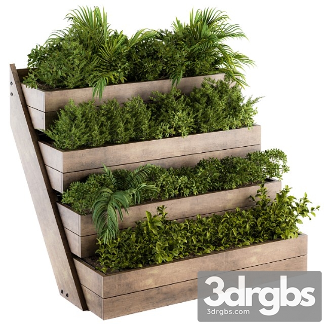 Outdoor plants wooden plant box – set 153 - thumbnail 1