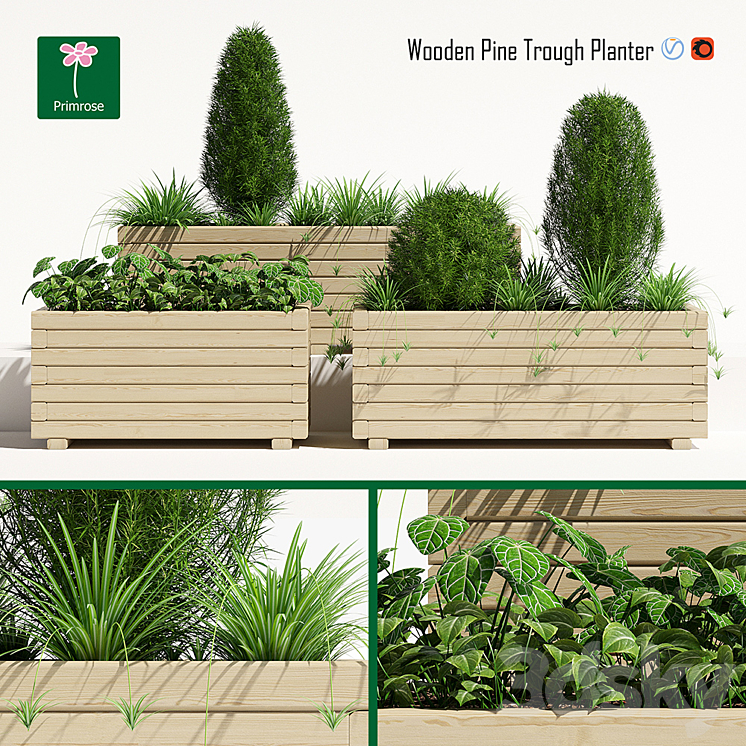 Pine planter 2 3DS Max - thumbnail 1