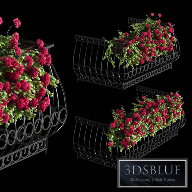 Plant geranium for the facade 3DS Max - thumbnail 3